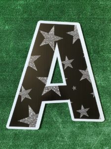 Black with Silver Stars